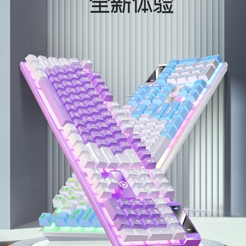 คีบอร์ด keyboard mechanical คีย์บอร์ด keyboard Silver Eagle K500 Mechanical Feel Keyboard USB คอมพิว