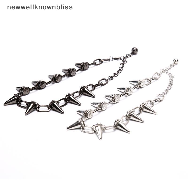 Newwellknownbliss ใหม่ Spike Rivet Punk สร้อยคอ Goth Rock Biker Link Chain Choker เครื่องประดับ CCD