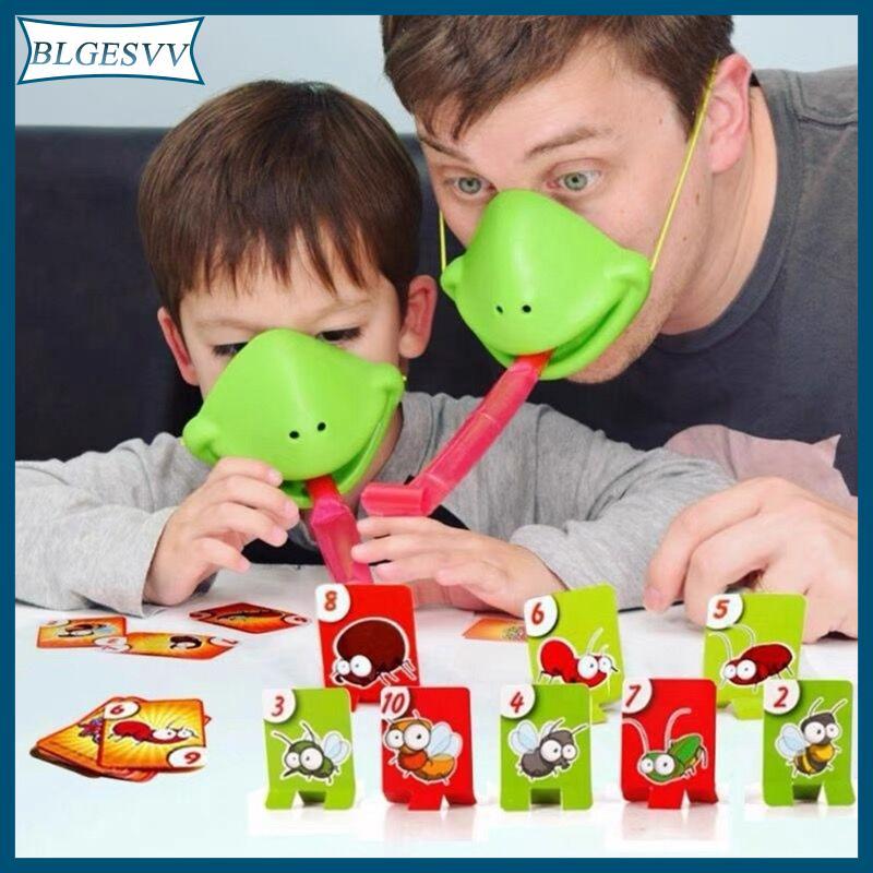Blg 1 ชุด Frog Mouth Flicking Game - Family Party Tabletop Game with Tongue Action 2-4 ผู้เล่นเกมกระ