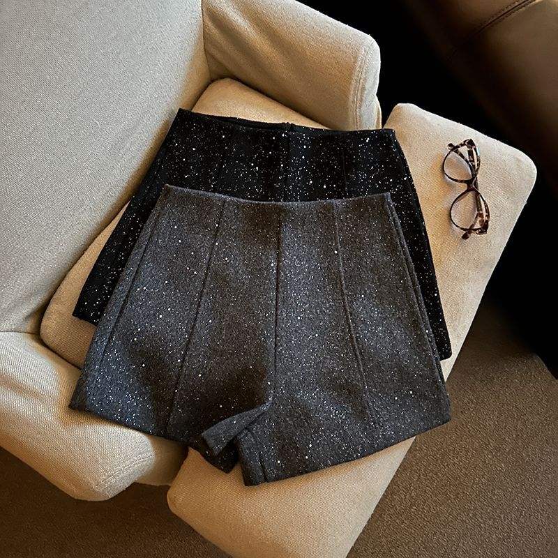 Plus Size(40-150kg) 精秋冬季短裤高腰A字裤复古外穿辣女 bigsize oversize ขนาดใหญ่