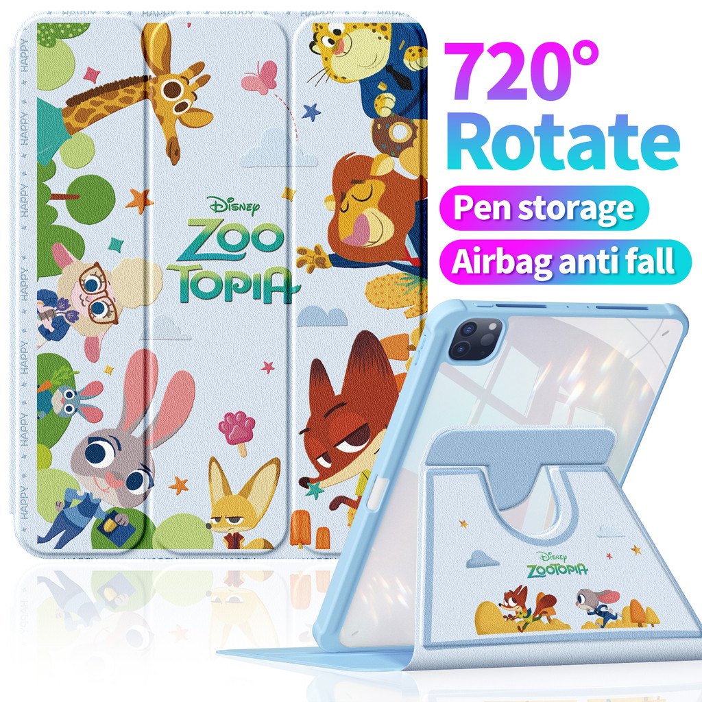 A1529 Crazy Animal City "เหมาะสําหรับ Apple iPad Pro (M4/M5) เคสป้องกัน 丨 ถุงลมนิรภัยกันกระแทก 丨 หน้าจอแนวตั้งแนวนอน Switching 丨 พร้อมขาตั้ง 丨ปกหนังแบบฝาพับ 丨 ที่เก็บสไตลัส Adapt to 11 รุ่น A16/10 Generation/9.7 ""/Air4 Generation/5 Generation (M2/M3)/MIN