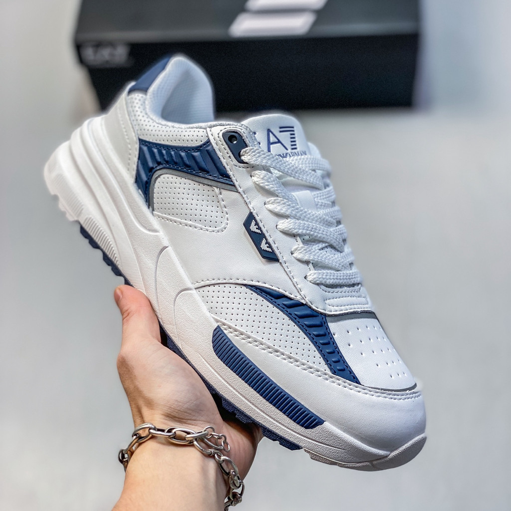 EMPORIO ARMANI EA7 รองเท้ากีฬาผู้ชายแฟชั่นรองเท้าวิ่งออกกําลังกายแบรนด์ใหม่