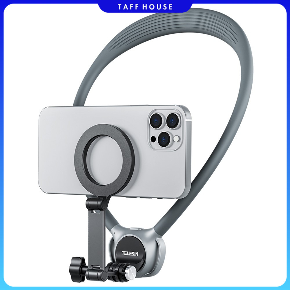 TELESIN ที่วางคอสําหรับกล้อง HP พร้อมที่วางโทรศัพท์แบบแม่เหล็ก - P2-HNB-02-GY