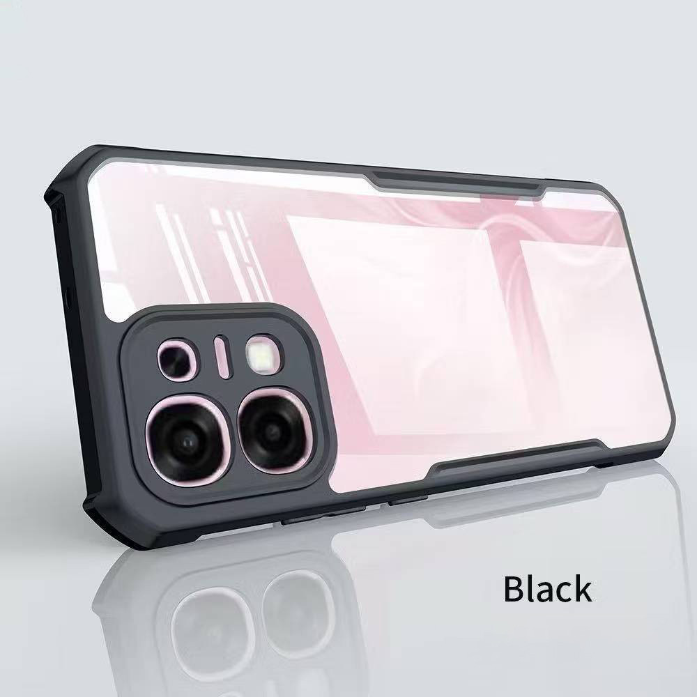 นุ่มกรณี Fusion เกราะกันกระแทกสีดํากลับ Slim โปร่งใส Beetle Series สําหรับ Oppo A6 Pro iQoo Z10R Rea