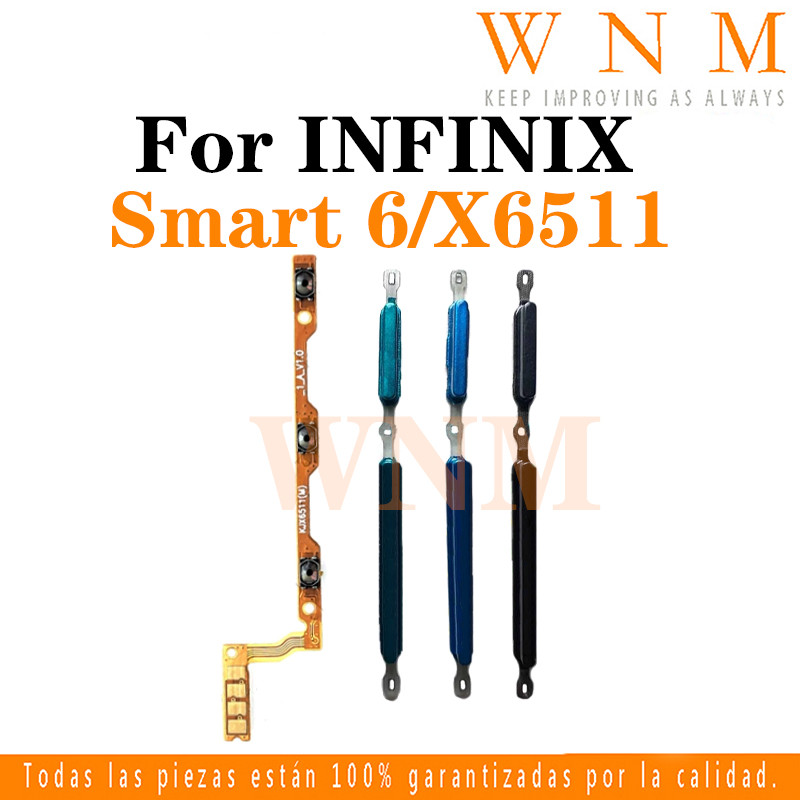 สําหรับ infinix Smart 6 X6511 X6511B X6511E ปุ่มเปิดปิดปุ่มสวิทช์ด้านข้าง Key Volume Up Down Flex สายโทรศัพท์มือถือ Part