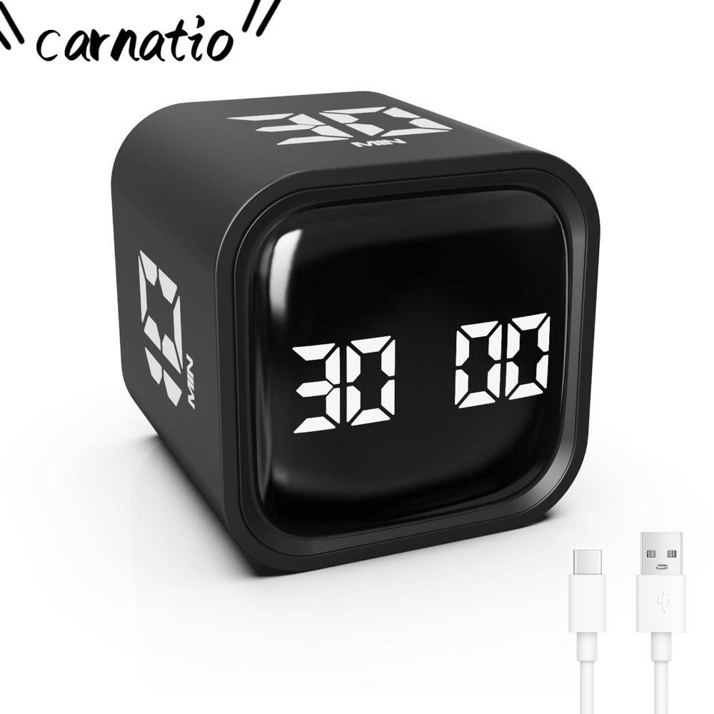 CARNATIO Pomodoro Timer, 3 Volume Adjustable Rotation Digital Cube Timer, Gravity Sensing 5/10/30/60