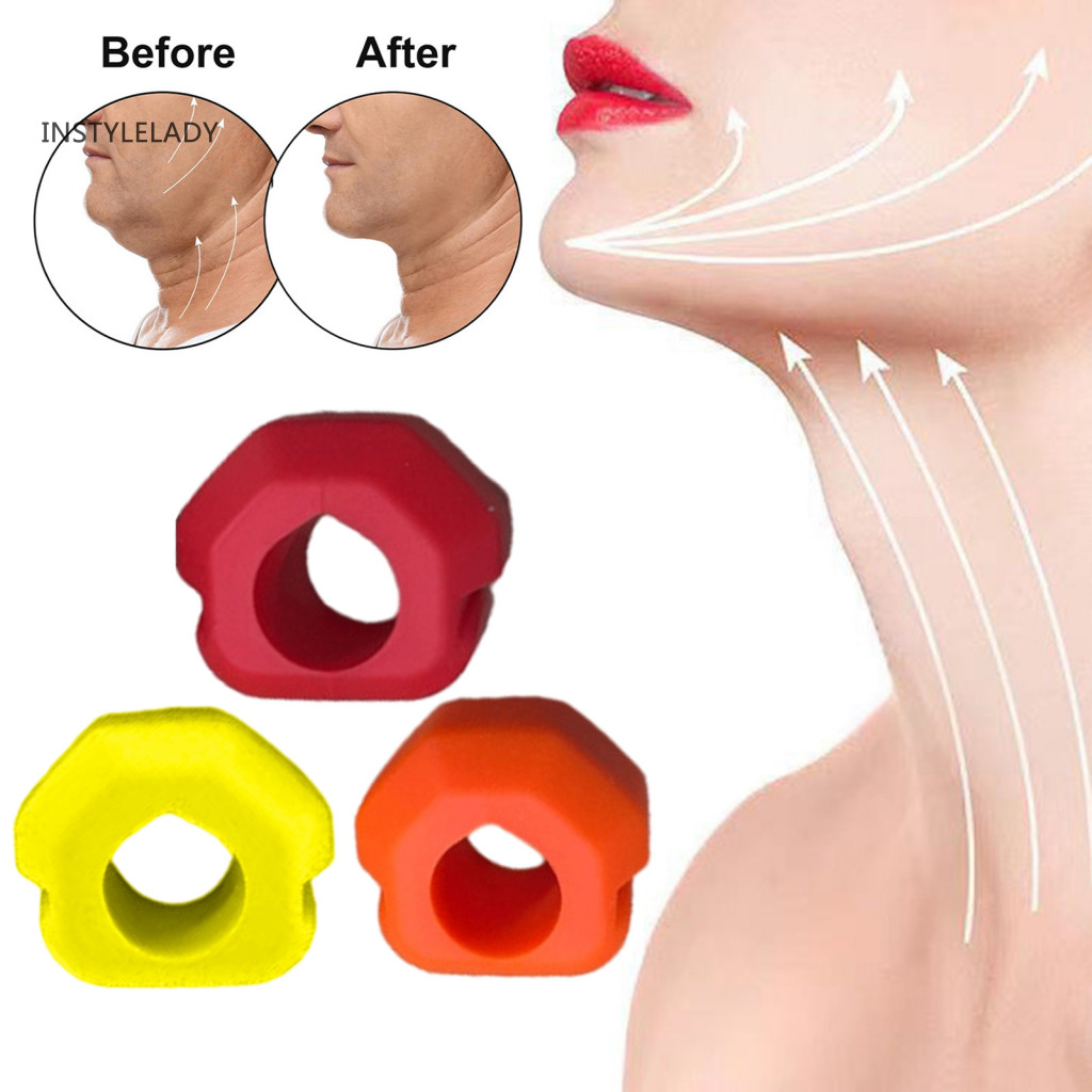 Instylelady Jawline Shaper เครื่องมือ Face Muscle Toner แบบพกพา Jaw Exerciser Ball สําหรับ Face Musc