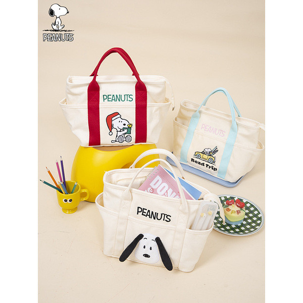 กล่องข้าว snoopy snoopy ของใช้ SNOOPY SNOOPY กระเป๋าถือมัลติฟังก์ชั่นหญิงทุกการแข่งขันถุงอาหารกลางวั
