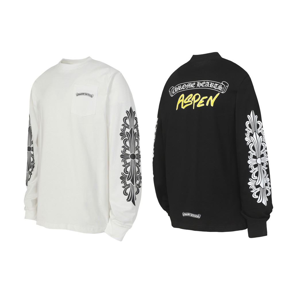 27W4 Chrome Hearts Spring and Autumn New Style Front Pocket Sanskrit Print Long Sleeve T T-shirt Cou