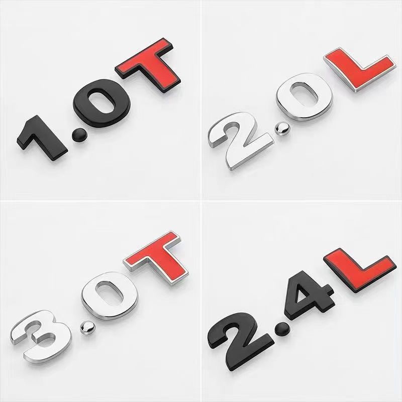 ป้ายด้านหลังรถ 1.4 T1.8 T2.0 T3.0 T2.0 L2.4 L3.0 L โลหะดัดแปลง Displacement สติกเกอร์รถป้ายด้านหลังร