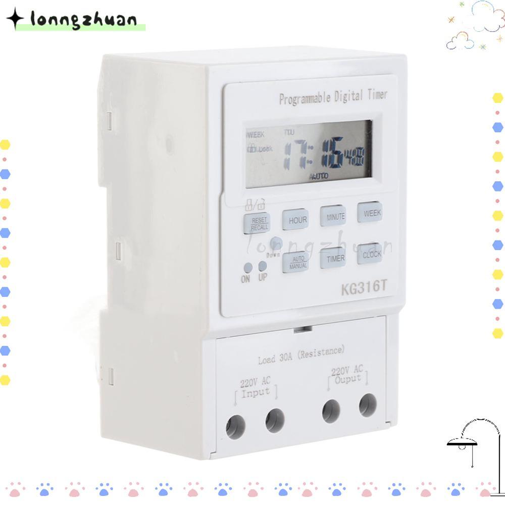 LONNGZHUAN Digital Timer Switch, 1W AC 220V Programmable Timer, Smart Home 30A 1Min - 168H KG316T Ti