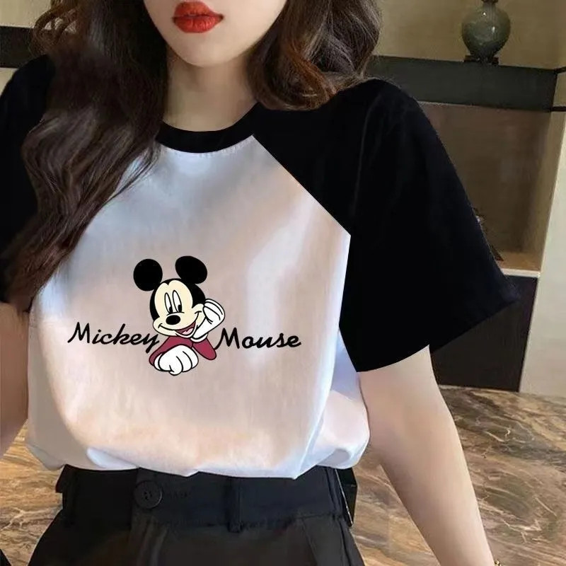 เสื้อยืดคอกลมแขนสั้นปะไหล่ เสื้อยืดผ้าฝ้ายแท้แฟชั่นสำหรับผู้ชายและผู้หญิง