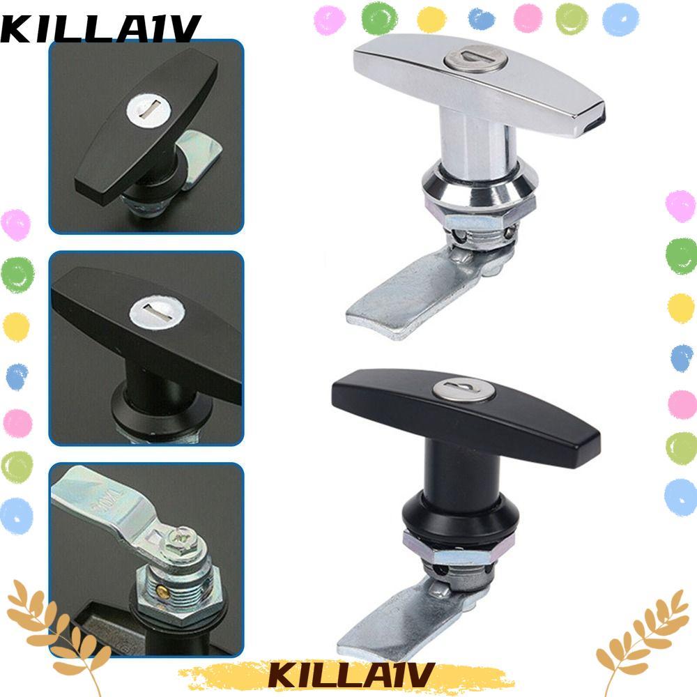 KILLA1V ล็อคมือจับ, สังกะสีอัลลอยด์ยึด T รูปร่างล็อค, ฮาร์ดแวร์ Mechanical Rust Proof ล็อคประตูตู้