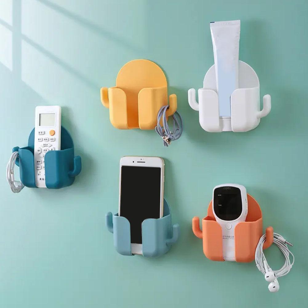 ที่วางโทรศัพท์ติดผนังพร้อมตะขอรีโมทคอนโทรลที่วางชาร์จโทรศัพท์มือถือ U8h1