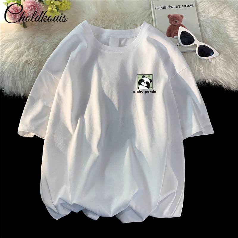 COD ผ้าฝ้ายหลวมเสื้อยืดผู้ชายพิมพ์รอบคอ Street Wear ins เสื้อยืดแขนสั้นชายเกาหลีรุ่นอินเทรนด์ครึ่งแข