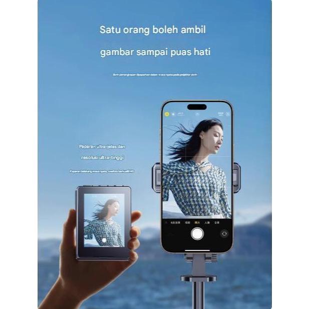 Selfie Monitor Screen Stick Tripod For Phone Monopod Stand Portable Tripod Bluetooth Vlog