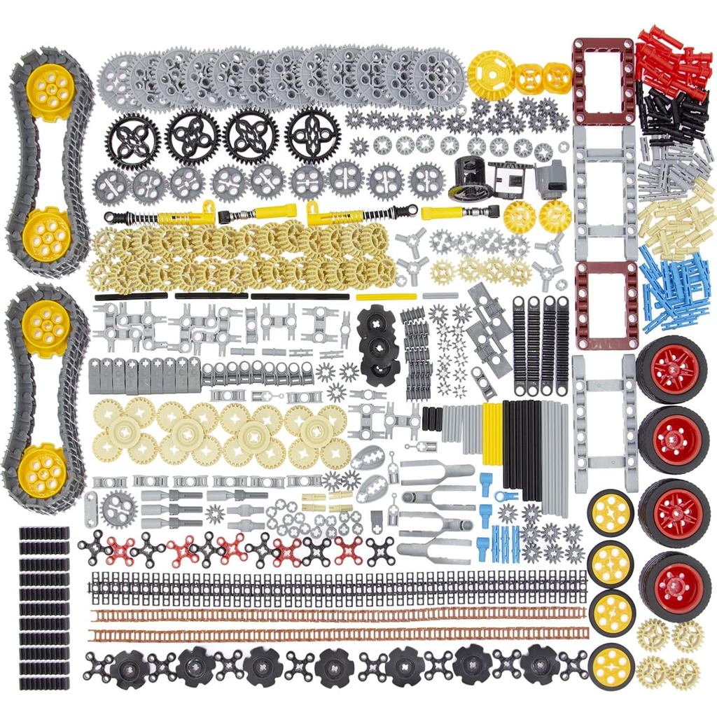 852 ชิ้น Technic-Parts Gears-Axle-Pin-Connector เข้ากันได้กับ Lego-Technic, Shock-Absorber ล้อ Chain