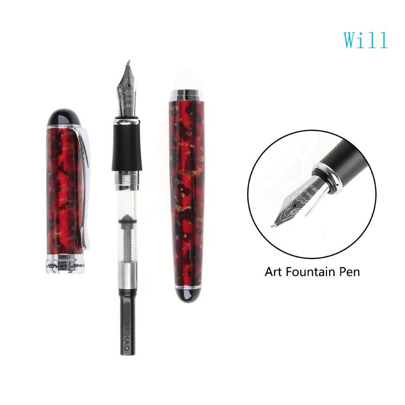 JINHAO X750 Art Fountain Pen Pull-type Cap Curving-nib Writing Painting