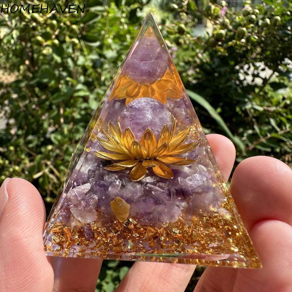 HOMEHAVEN ตุ๊กตาพีระมิด, Energy Orgone คริสตัลหิน Evil Eye เครื่องประดับ, Art Carfts Drop กาวเรซิ่น Fortune Lucky Evil Eye พีระมิดตกแต่งงานฝีมือ