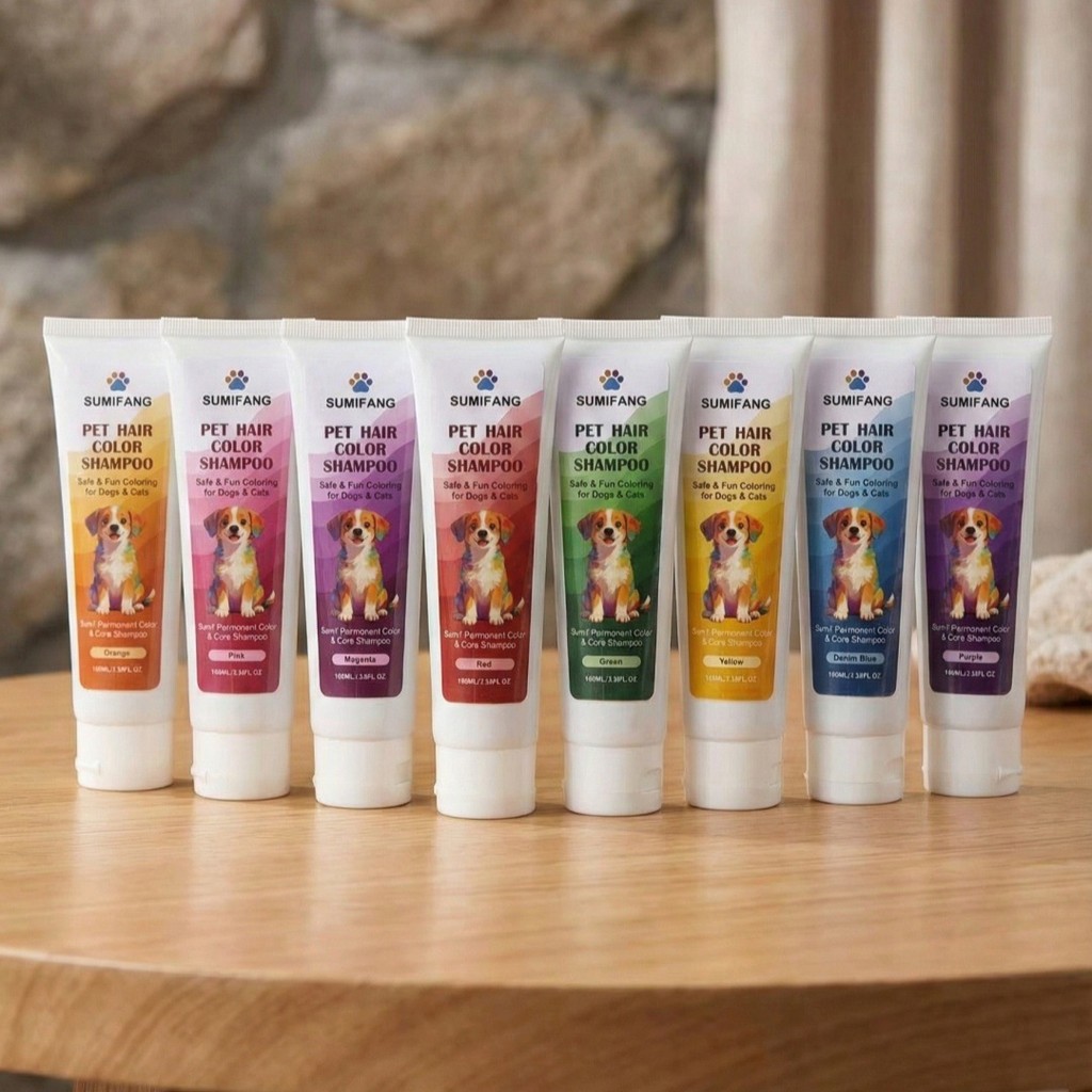 8 สี 100 ML ครีมย้อมสีสําหรับสุนัข ครีมย้อมสีถาวร กว่าสีหมี