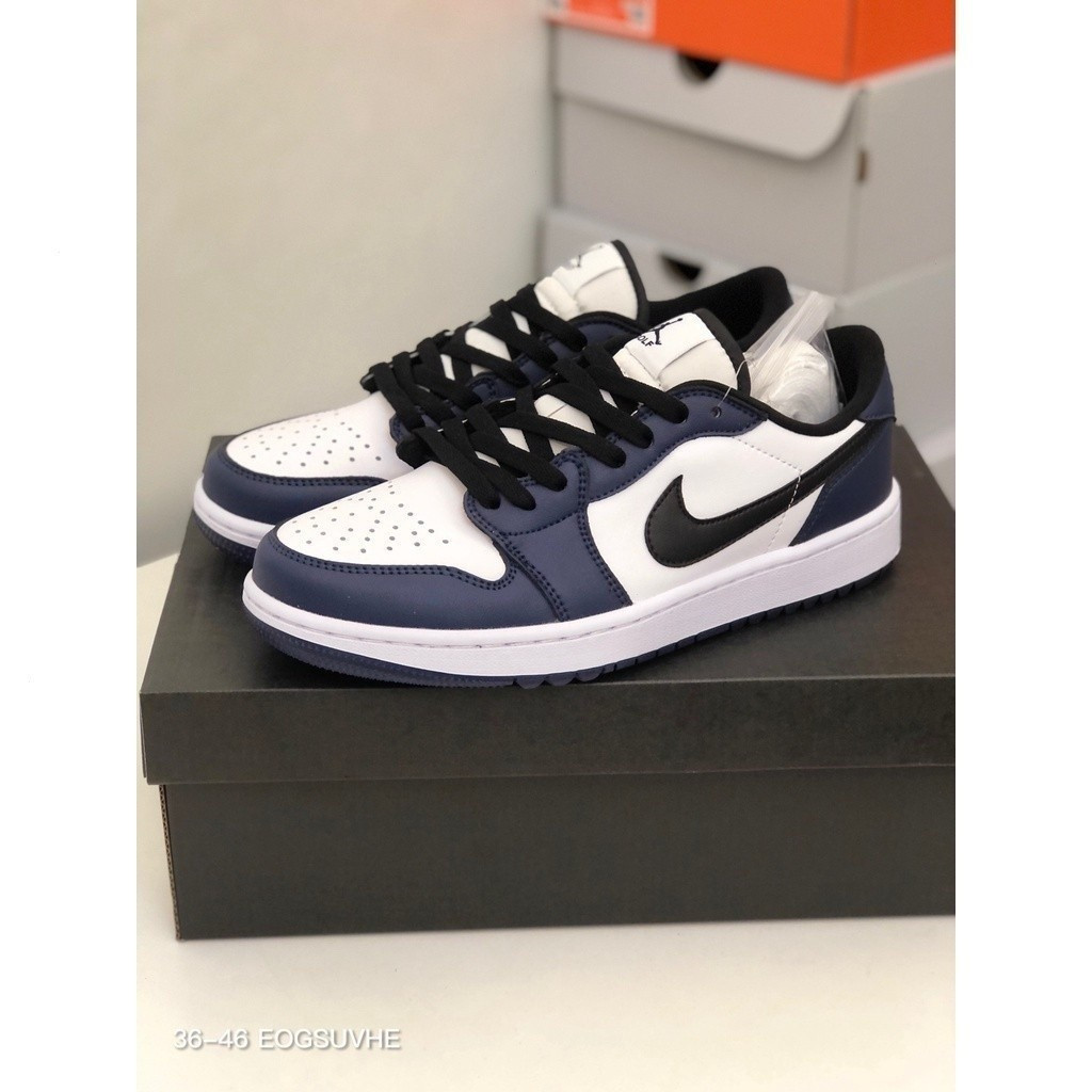 ลดราคา Air Jordan 1 Low GolfWhite Midnight Navy รองเท้ากีฬา Running Basketball Sports 1Y4X 8VKM