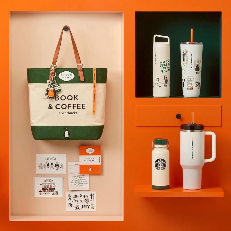 Jiyoon Korea Direct Mail Starbucks Penguinbooks Penguinbooks Co-Branded Thermos Cup Tote Bag