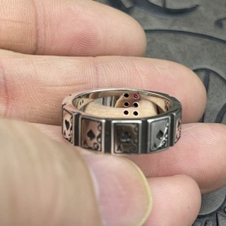 Chrome Hearts  Men's Vintage Thai Silver Retro Poker Four Su…