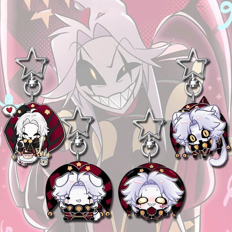 เกม Freak Pierrot Harlequin พวงกุญแจสําหรับผู้หญิงเกม Freak Circus อะคริลิคพวงกุญแจอุปกรณ์เสริมประณีตจี้แฟชั่น