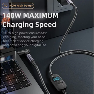 สาย trigger USB-C PD ตั้งค่าได้ 5V/9V/12V/15V/20V/28V 140w Jack 5.5x2.1-2.5mm 150CM Positive
