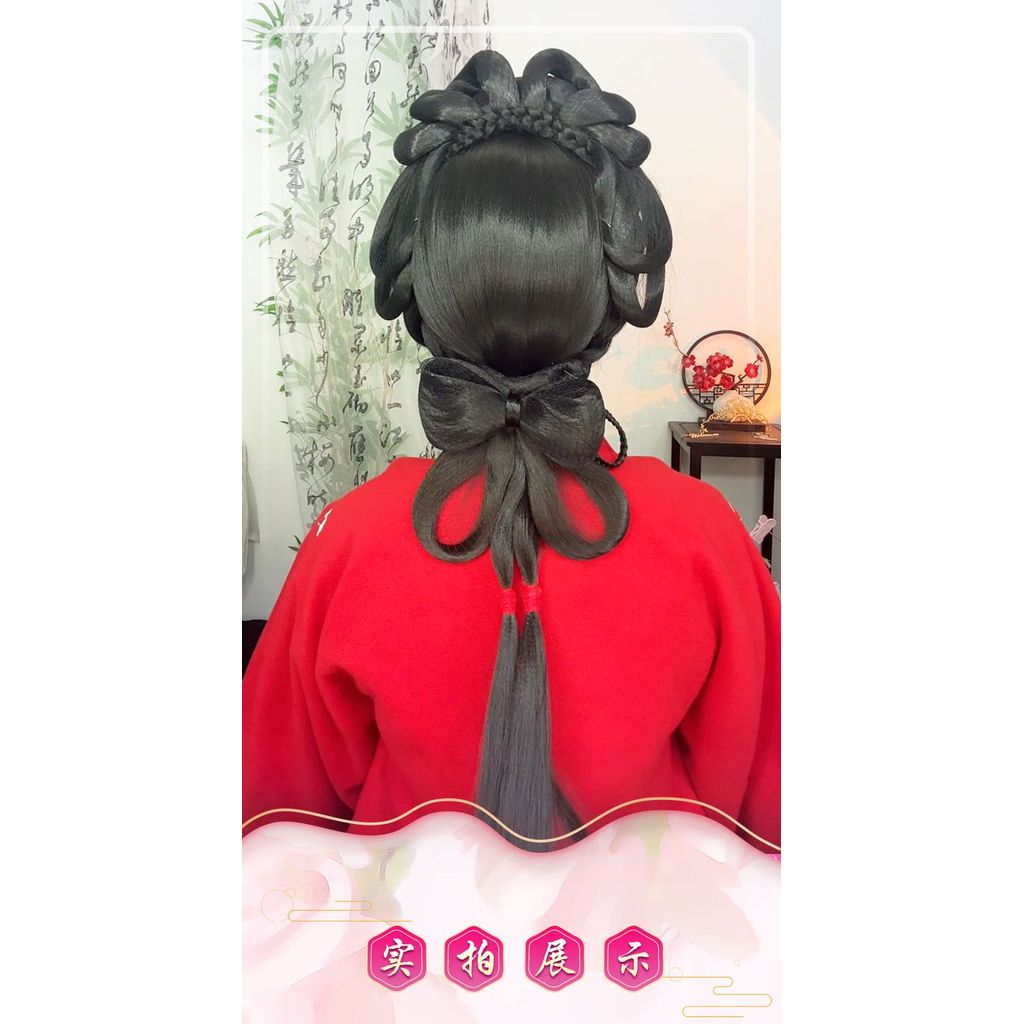 Hanfu Headdress เครื่องแต่งกายโบราณวิกผม Made in Tang Fengming อ่อนโยน All-Match ด้านหลังหัวหางเพลงเล็กน้อย Made กลับความดัน Recovery วิกผม Bun - รูปที่ 7