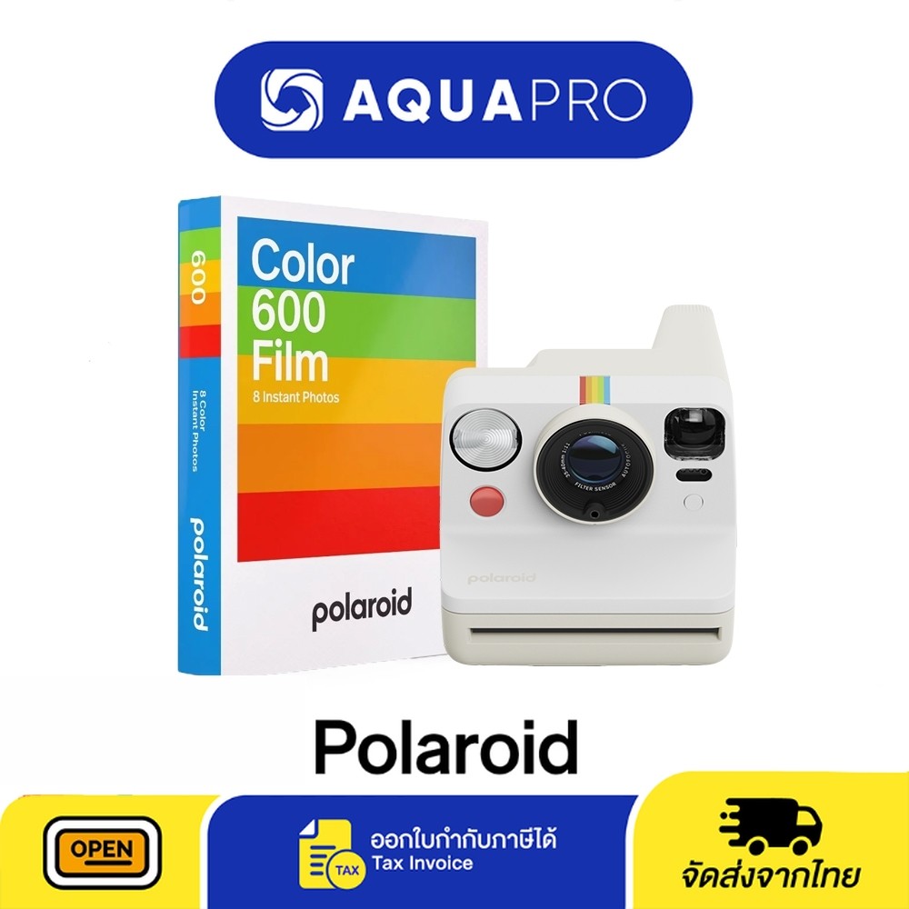 Polaroid Now Generation 3 + Polaroid Color 600 Flim 8 instant Photos  ประกันศูนย์ไทย By Aquapro
