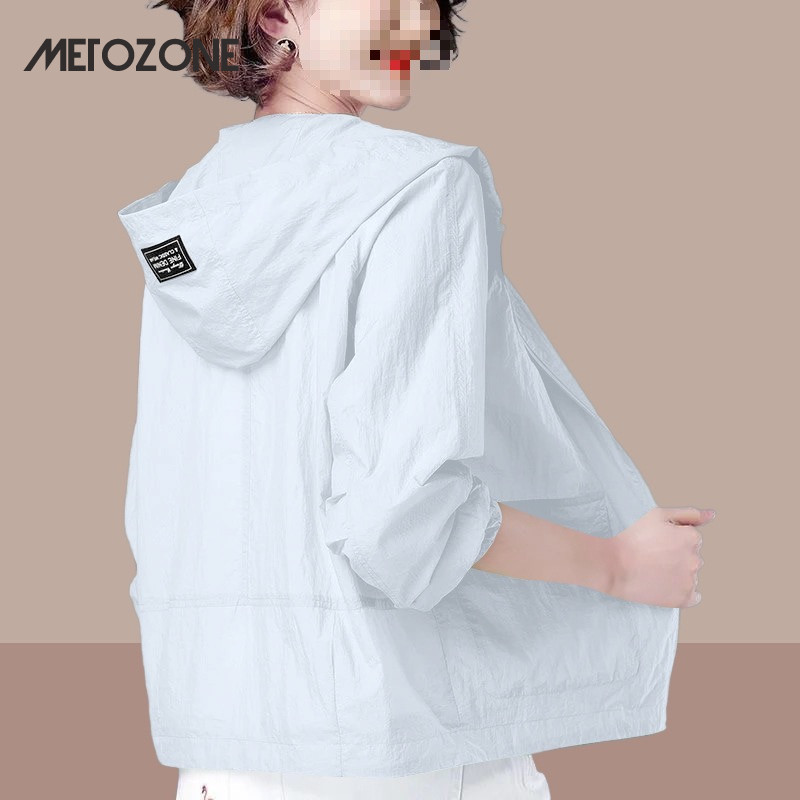 MeTozone เสื้อผ้าป้องกันแสงแดดของผู้หญิงกลางแจ้งระบายอากาศและหลวมป้องกันรังสียูวีแขนยาวด้านบน