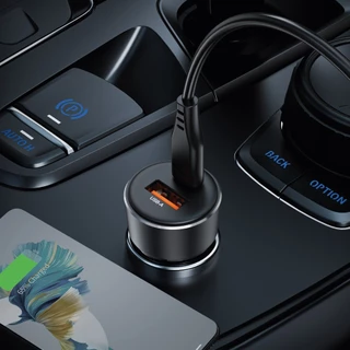 B12 ที่ชาร์จในรถยนต์ 100W USB-A + USB-C ชาร์จเร็ว 2 พอร์ต พร้อมกัน