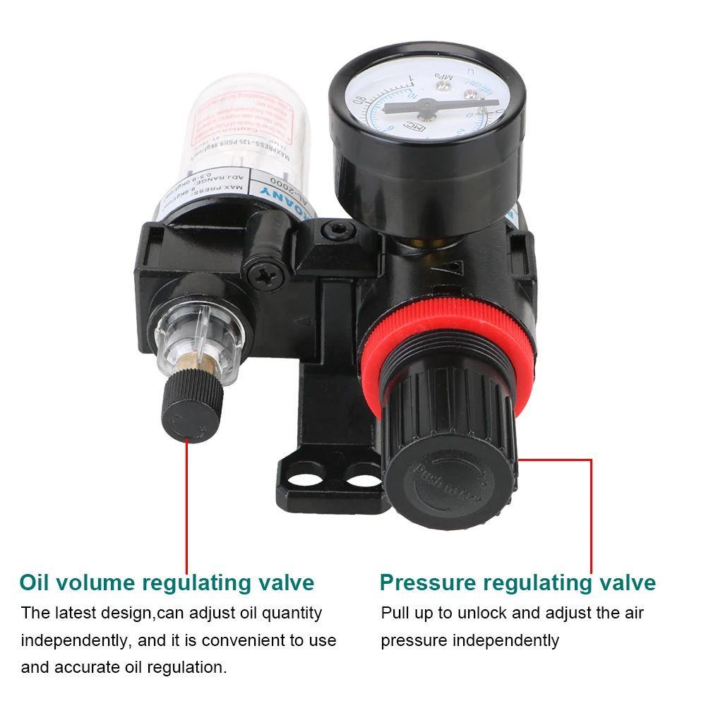 AFC 2000 Air Treatment Unit น้ํามันแยกน้ํา AFR 2000+AL 2000 G1/4" Air Compressor Regulator Trap