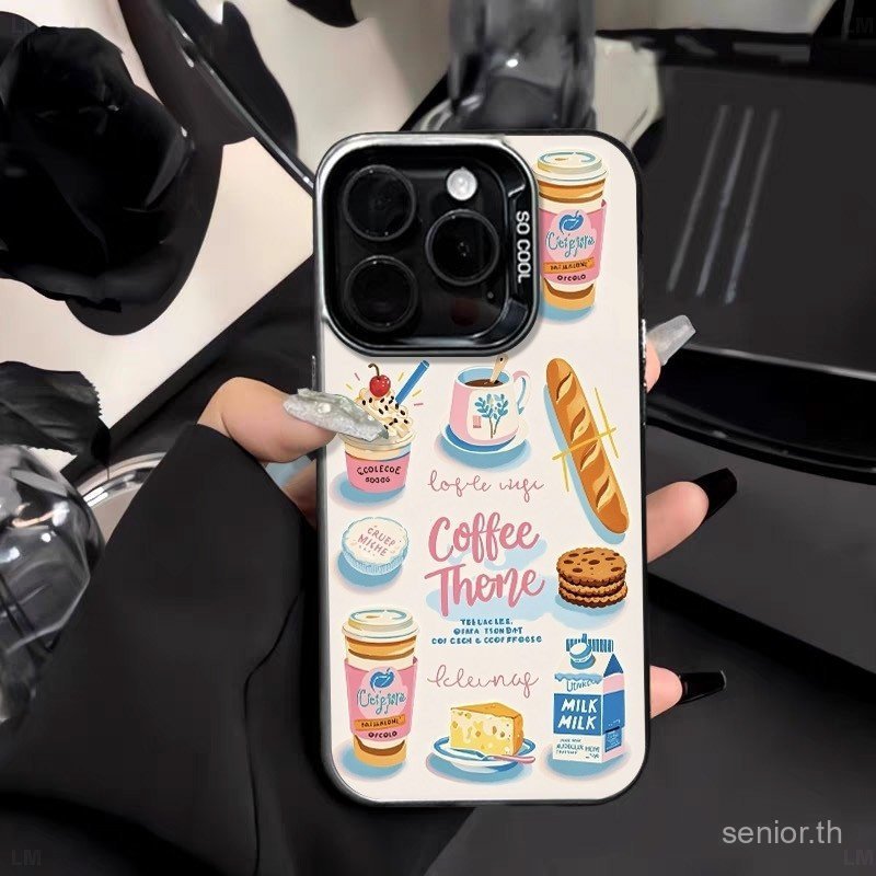 เคสโทรศัพท์สไตล์ใหม่ขนมขนมปังภาษาอังกฤษสร้างสรรค์เหมาะสําหรับiPhone 11promax 11 12promax 12 13 14 15