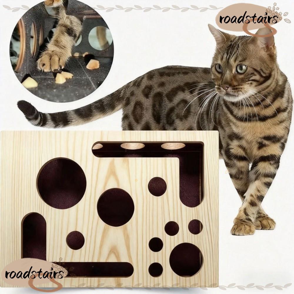 ROADSTAIRS กล่องตะไบเล็บแมว,อุโมงค์เขาวงกต Interactive Cat Scratching โพสต์,กระดาษทรายภายใน Bell Ball อุปกรณ์ความบันเทิงสัตว์เลี้ยงในร่ม