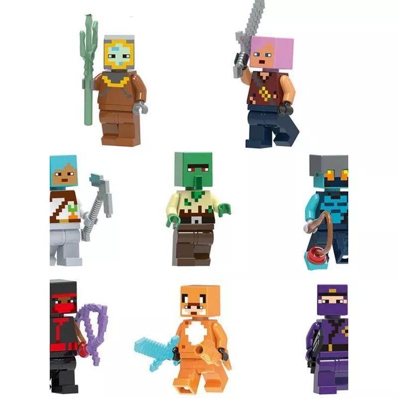 เลโก้ Minecraft มินิฟิกเกอร์ สตีฟ สัตว์ และมอนสเตอร์ ชุดตัวต่อของเล่น thumbnail 4
