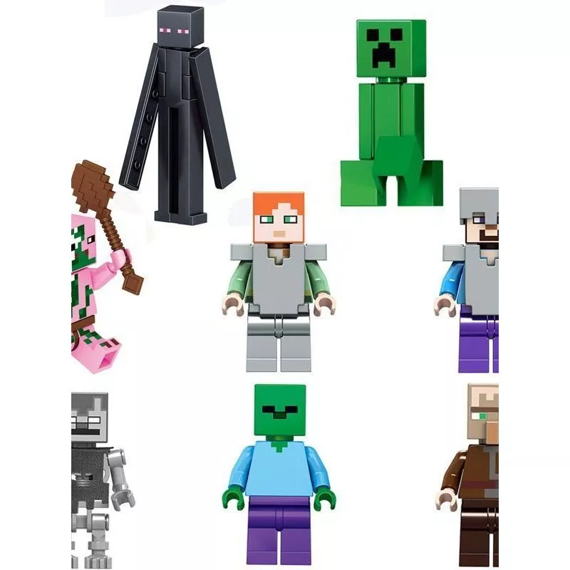 เลโก้ Minecraft มินิฟิกเกอร์ สตีฟ สัตว์ และมอนสเตอร์ ชุดตัวต่อของเล่น thumbnail 6