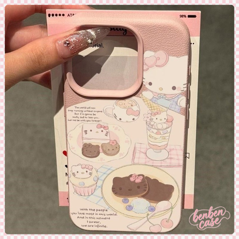แอปเปิ้ลโทรศัพท์ ชาเที่ยงอาหาร เคสคิตตี้ สําหรับ เคสไอโฟน iPhone 13 12 11 PRO MAX XS 16 15 14 XR 7/8PLUS จัดส่งจากประเท
