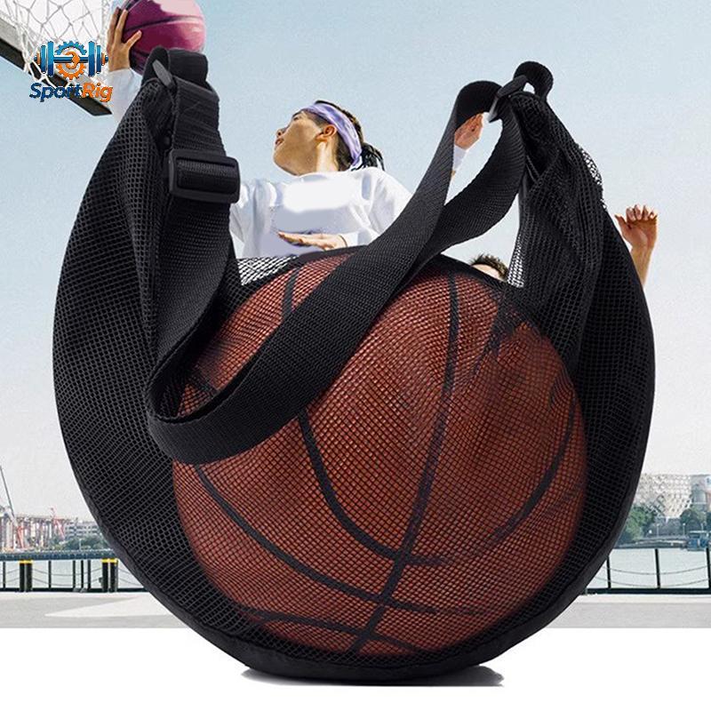 Coagulatelove 1PCS Single Ball Bag With Zipper Poet Mesh Ball Storage Bag อุปกรณ์กีฬา Drawstring Sling Storage Net Carrying Basketball [HOT]