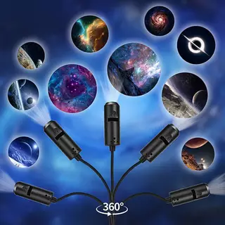 PUCOOL LED Galaxy Night Lamp Projector 1 แสง 10 ภาพเปลี่ยนได้สําหรับห้องเกมและพื้นที่ห้องนั่งเล่น