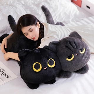 🚀ส่งจากไทย🚀ตุ๊กตาแมวนอนยาว, ของเล่นตุ๊กตาแมวนุ่มการ์ตูน, หมอนอิงหมอน Cuddly ขนาดใหญ่ 70/90 ซม