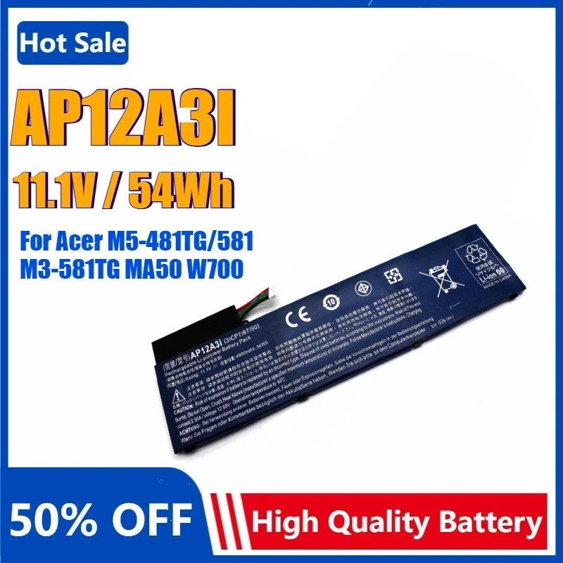 AP12A3I แบตเตอรี่แล็ปท็อปสําหรับ Acer TravelMate P645-M P658-MG P645-SG P648-G3-M X483-6691 M5-481T 