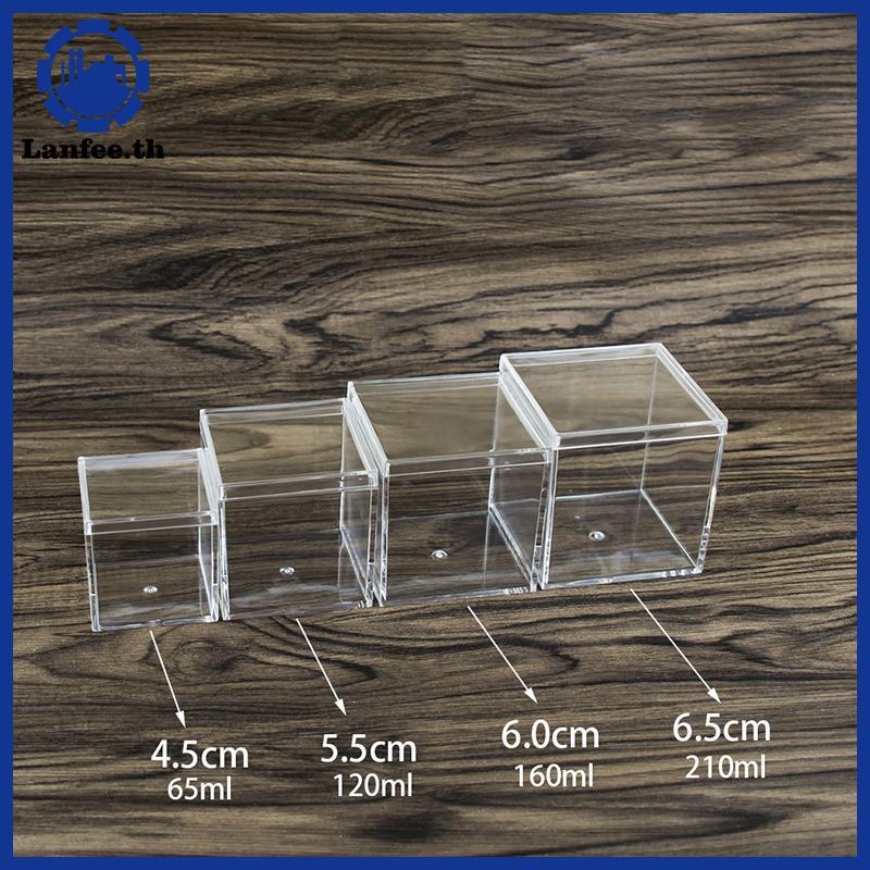 NFE Square กล่องพลาสติกใสสูง Betta Breeding Box Mini Candy Slime Crystal Mud Paaging Box N