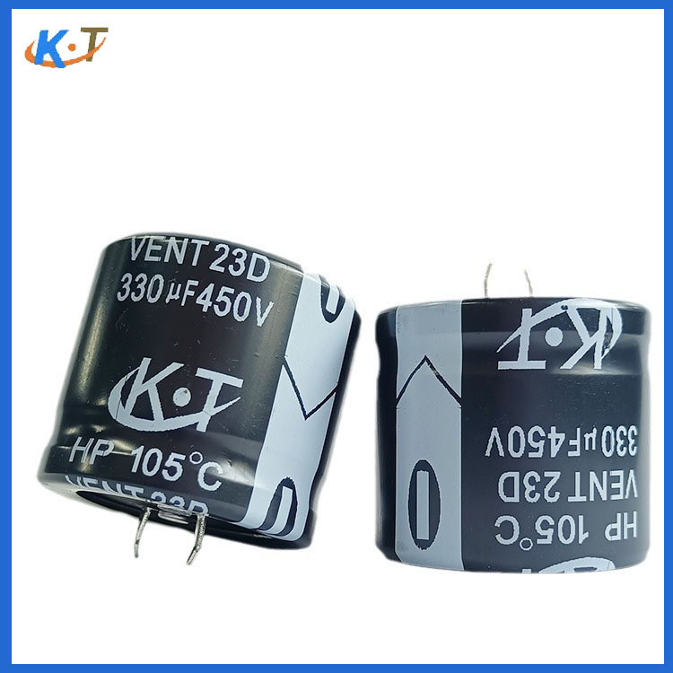 แหล่งจ่ายไฟย้อนกลับ Horn Electrolytic Capacitor 450v330uf ตัวเก็บประจุอลูมิเนียมอิเล็กโทรลีติค 330uf