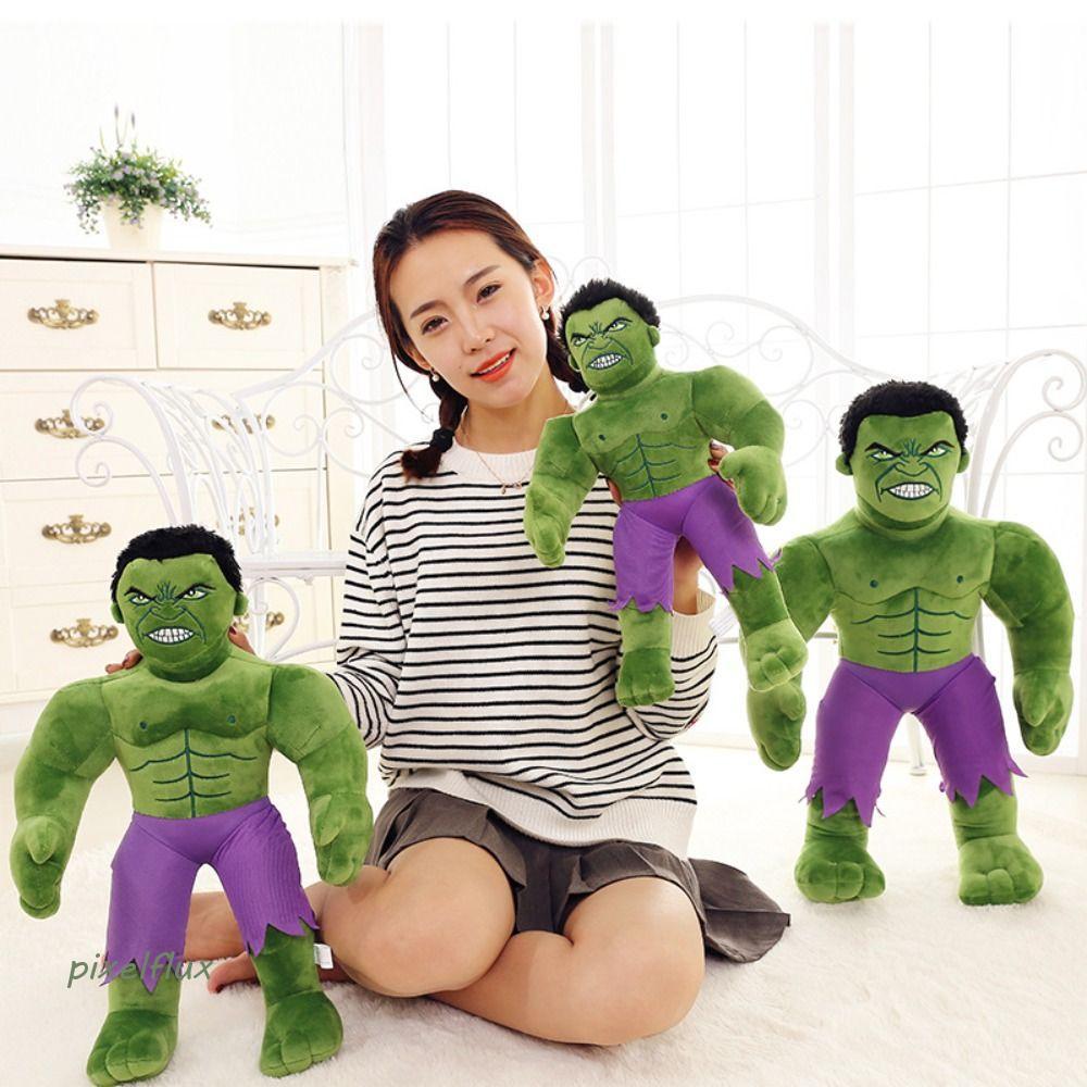 PIXELFLUX The Avengers Plushie,น่ารักสร้างสรรค์ Hulk Plush,เด็กของขวัญการ์ตูนจําลอง Incredible Hulk 