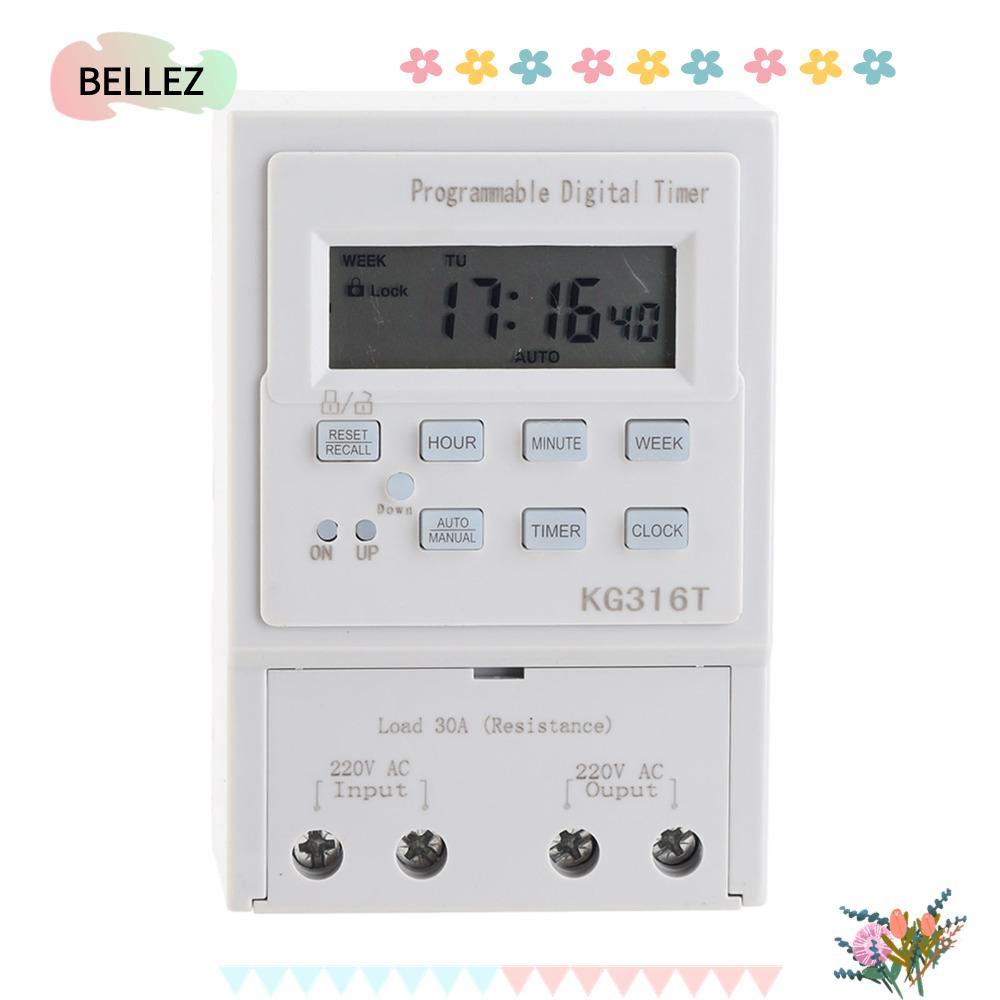 BELLEZ Digital Timer Switch, 30A AC 220V Programmable Timer, Smart Home KG316T 1W Power 1Min - 168H 