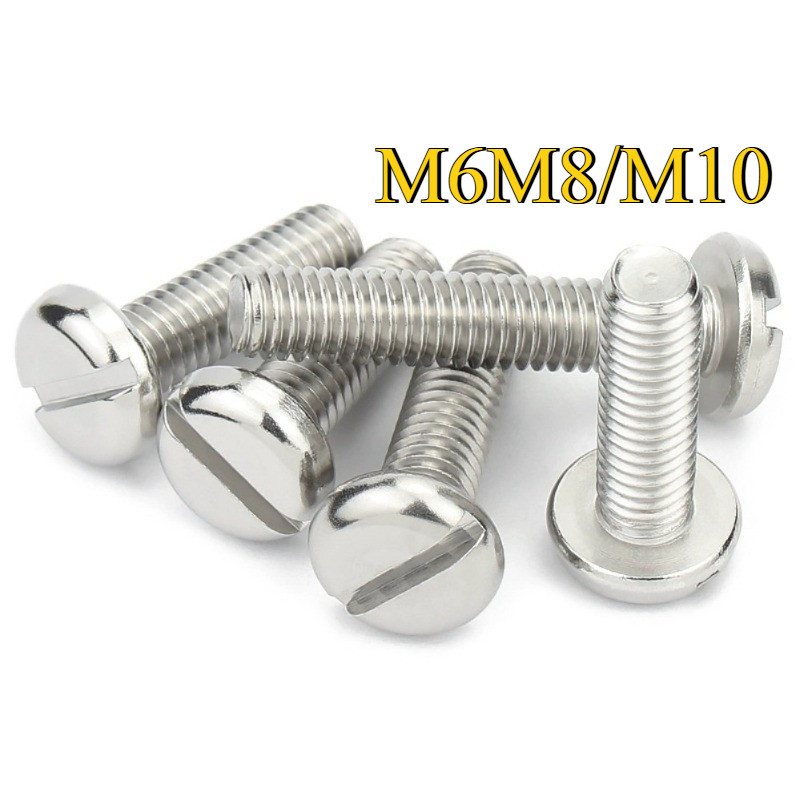 304 สแตนเลส one-slot สกรูหัวทรงกระบอก GB65 สกรู slotted หัวกลม bolt M6M8/M10KZP-MB