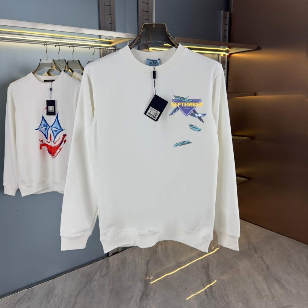 Prada/Prada 2026 ฤดูใบไม้ร่วงฤดูหนาวสไตล์ใหม่รอบคอเสื้อกันหนาวHoodedเสื้อกันหนาวผู้ชายผู้หญิงอารมณ์ห