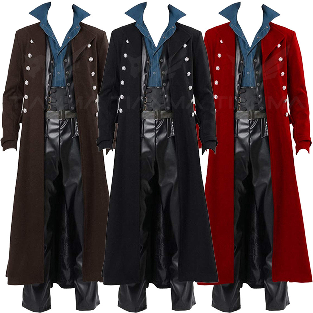 ในสต็อก Steampunk Retro Gothic Coat Windbreaker Coat